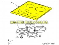 Склокерамічна робоча поверхня для Плити Electrolux 3428371433 для плити та духовки