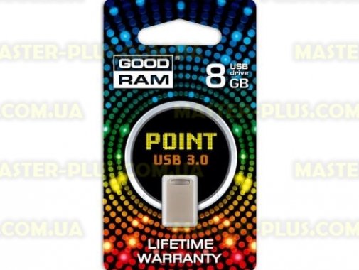 

USB флеш накопитель 8GB USB 3.0 Point Silver GOODRAM (PD8GH3GRPOSR10)