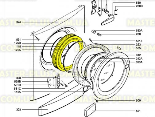 Резина (манжет) люка Electrolux 1108510304 для стиральной машины