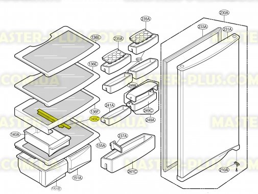 

Крепление ящичка к полке LG 4974JA2040A