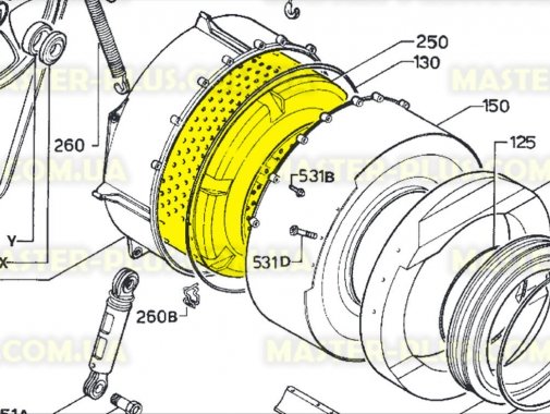Барабан з хрестовиною Electrolux 1246405060 Original для пральної машини