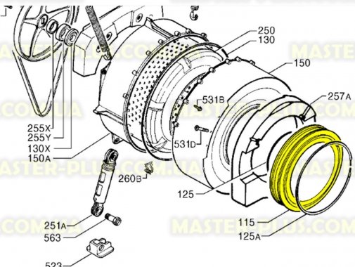 Резина (манжет) люка Zanussi 1260416209 для стиральной машины