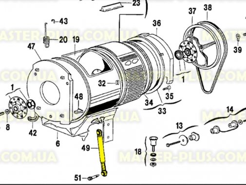 Амортизатор Electrolux Zanussi Пластик 60N 1292348628 Original для пральної машини