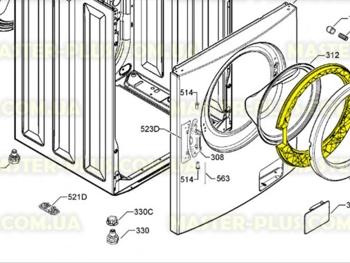 Обечайка дверки (люка) внутренняя Zanussi Electrolux 1325019501 Original для стиральной машины