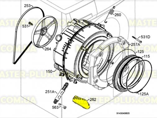 

Активатор (ребро барабана) Electrolux 1325616009
