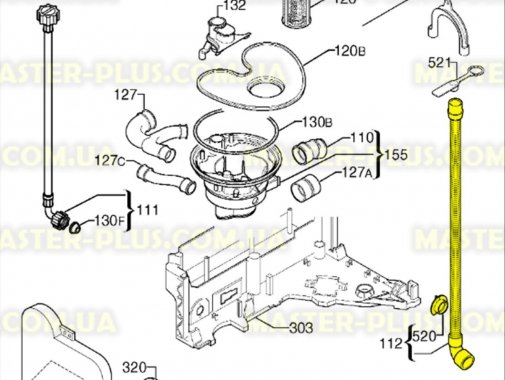 Шланг сливной Electrolux Zanussi 1526492200 для посудомоечной машины