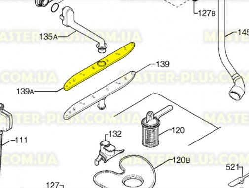 Разбрызгиватель (верхний) Electrolux 1527169120 Original  для посудомоечной машины