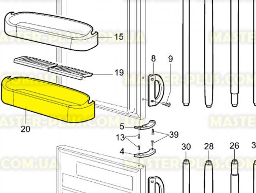 Полка (балкон) для пляшок Electrolux Zanussi 2059292025 Original  для холодильника