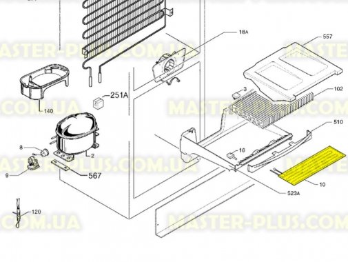 ТЕН випарника морозильної камери Electrolux 2142142096 для холодильника