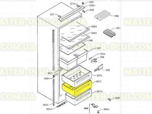 Ящик морозильной камеры (средний) Electrolux 2247137157 для холодильника