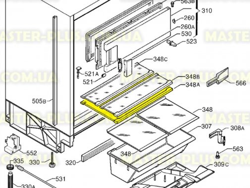 Полиця скляна з обрамленням Electrolux 2251374357 Original  для холодильника