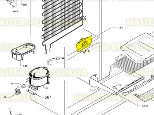 Вентилятор морозильної камери Electrolux 2425081029 для холодильника