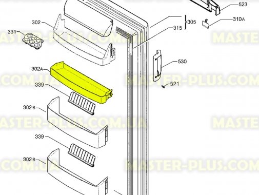 

Полка на дверь холодильника Electrolux 2425181043