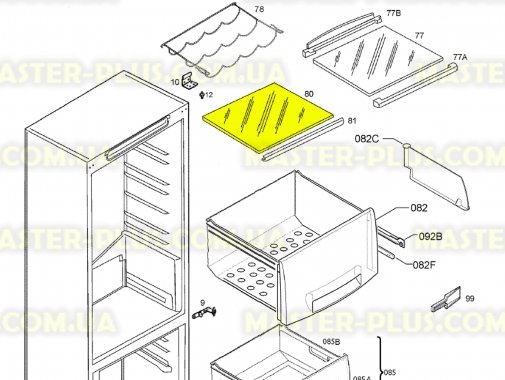 

Полка стеклянная для холодильника Electrolux Zanussi 2426294142