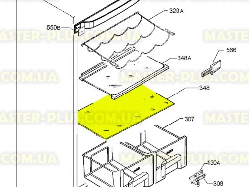 Стеклянная полка холодильника Electrolux Zanussi 2426294233 Original  для холодильника