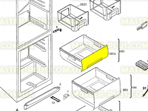 

Крышка ящика морозильной камеры (верхнего) Electrolux 2426335069