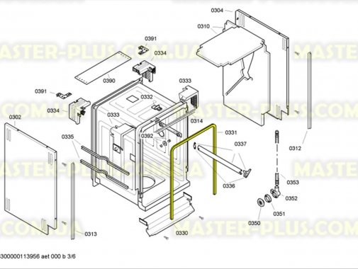 Уплотнительная резина дверцы Bosch 263096 для посудомоечной машины