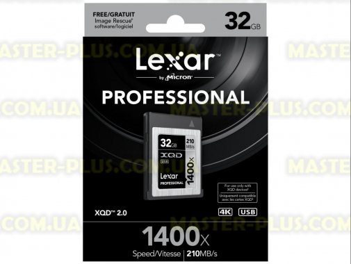 

Карта памяти Lexar 32GB XQD 1400X Professional (LXQD32GCRBEU1400)