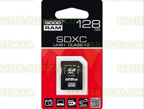 

Карта памяти GOODRAM 128GB SDXC class 10 USH-I (SDC128GXCUHS1GRR10)