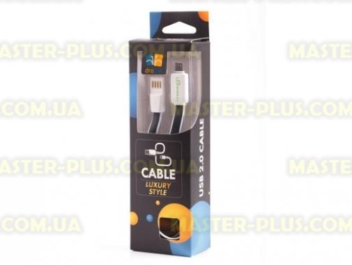 

Дата кабель Drobak USB 2.0 - Micro USB 1,2A LED плоский (Black) 1,0м (218762)