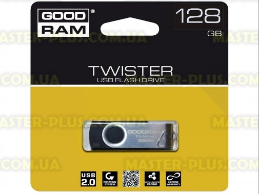 

USB флеш накопитель GOODRAM 128GB UTS2 Twister Black USB 2.0 (UTS2-1280K0R11)