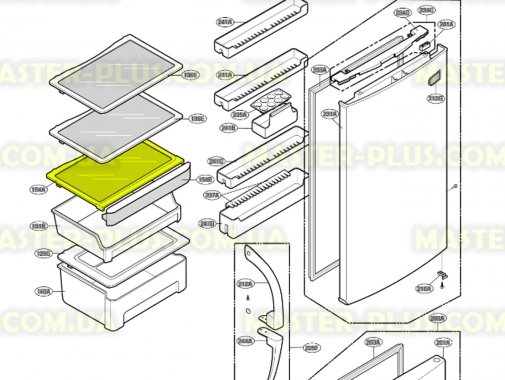 Скляні панелі (Нижня) LG 3551JA1059B для холодильника
