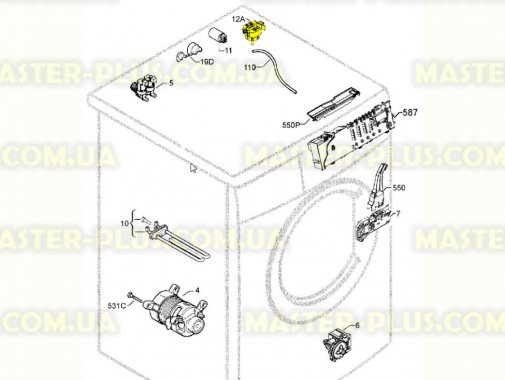 Прессостат (датчик уровня воды) Electrolux 3792216040 Original  для стиральной машины