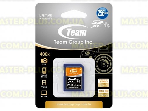 

Карта памяти Team 256GB SDXC Class 10 UHS-I (TSDXC256GUHS01)