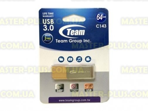 

USB флеш накопитель Team 64GB C143 Brown USB 3.0 (TC143364GN01)