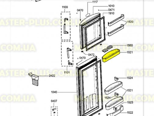Полка (балкон) Whirlpool 480132102094 для холодильника