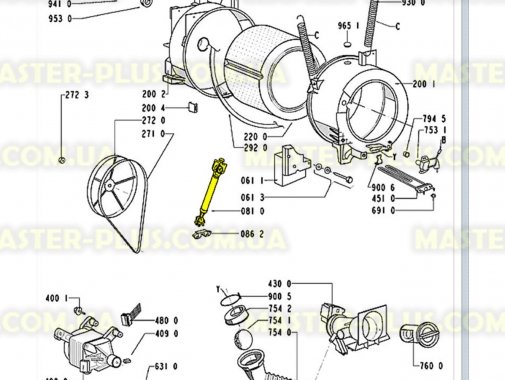 Амортизатор AKS 120N на засувках Whirlpool 481246648088 для пральної машини
