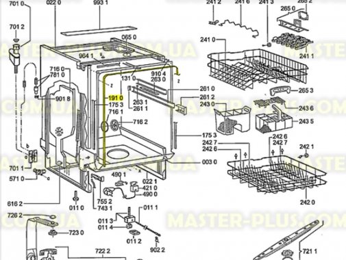 Уплотнительная резина двери Whirlpool 481246668564 для посудомоечной машины