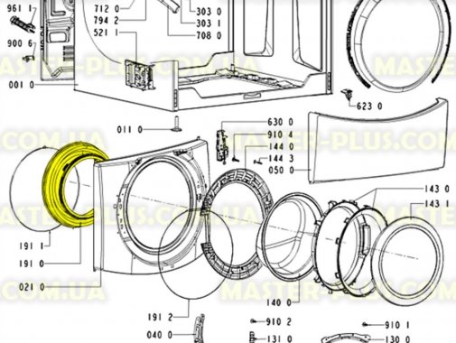 Резина (манжет) люка совместимая с Whirlpool 481246668785 для стиральной машины