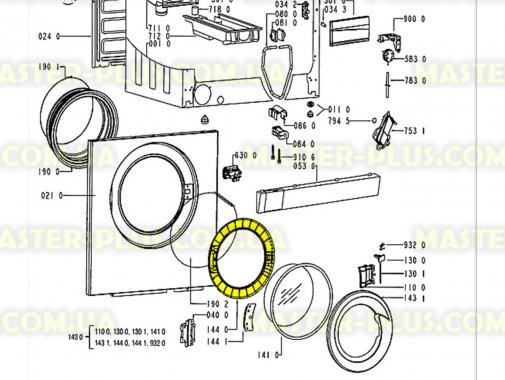 Обечайка дверцяти (внутрішня) Whirlpool 481253228943 для пральної машини