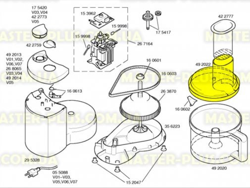Крышка чаши кухонного комбайна Bosch 492022 для кухонного комбайна