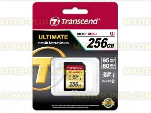 

Карта памяти Transcend 256Gb SDXC Class10 UHS-I U3 (TS256GSDU3)