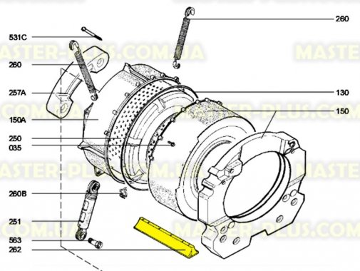 Активатор (ребро барабана) Electrolux Zanussi AEG 50252271007 Original для пральної машини