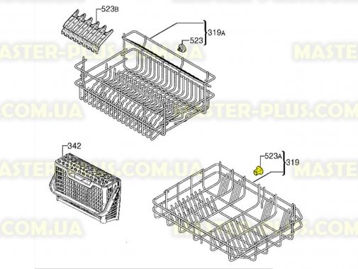 Комплект роликов (колес) корзины Electrolux 50286965004 Original для посудомоечной машины