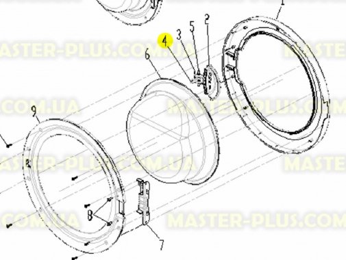 Гачок дверки (люка) Zanussi 50294508002 Original для пральної машини