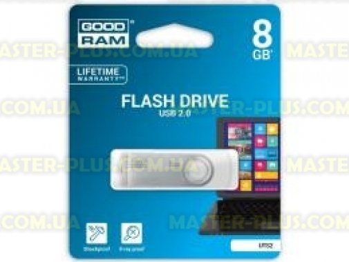 

USB флеш накопитель GOODRAM 8GB Twister White USB 2.0 (UTS2-0080W0R11)