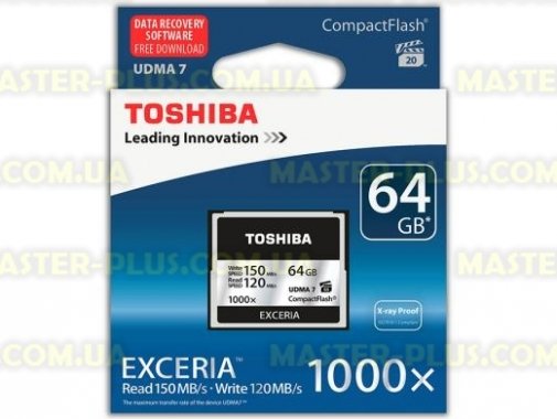 

Карта памяти TOSHIBA 64GB Compact Flash 1000X (CF-064GTGI(8)