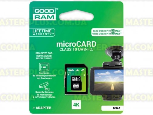 

Карта памяти GOODRAM 64GB microSD class 10 USH-I U3 (M3AA-0640R11-DD)