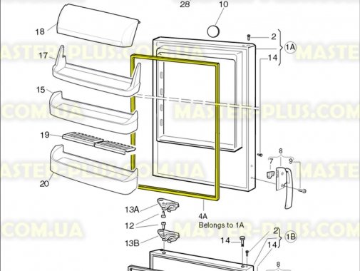 

Резина уплотнительная на холодильную камеру Electrolux 959002551