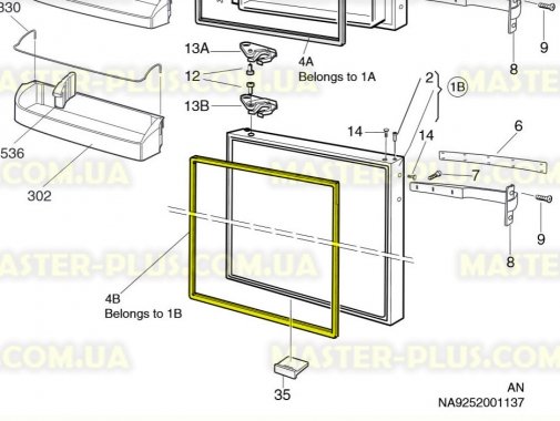 

Резина двери морозильной камеры Electrolux 960014959