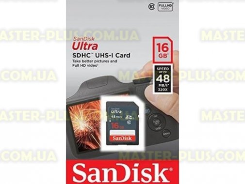 

Карта памяти SANDISK 16GB SDHC Class 10 UHS-I (SDSDUNB-016G-GN3IN)