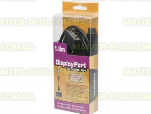 

Кабель мультимедийный Display Port to DVI 18+1pin, 1.8m Viewcon (VC-DVI-DP-1.8m)