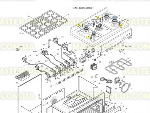 Свеча поджига 700мм. на плиту Indesit Ariston C00052951 для плиты и духовки