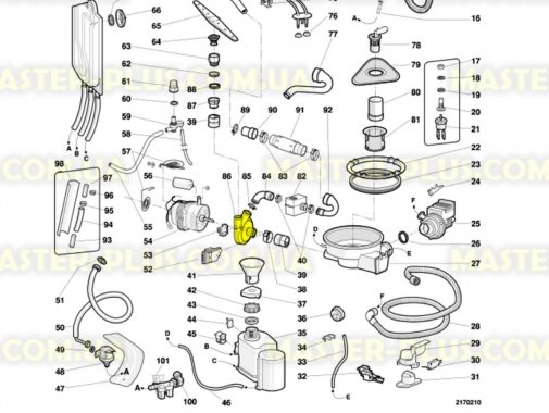 Улитка на основной насос посудомоечных машин Indesit Ariston C00055005 Original для посудомоечной машины