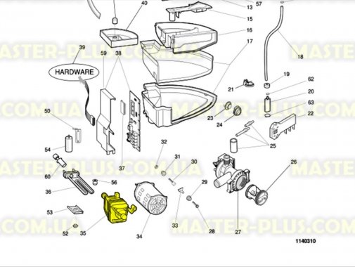 Мотор Indesit Ariston довгий шків C00056962 для пральної машини