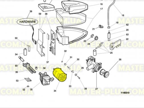 Мотор Indesit Ariston короткий вал C00074209 для стиральной машины